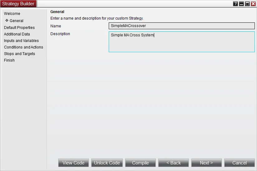 SimpleMACrossoverSetUp1
